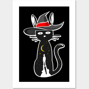 black cat witch Posters and Art